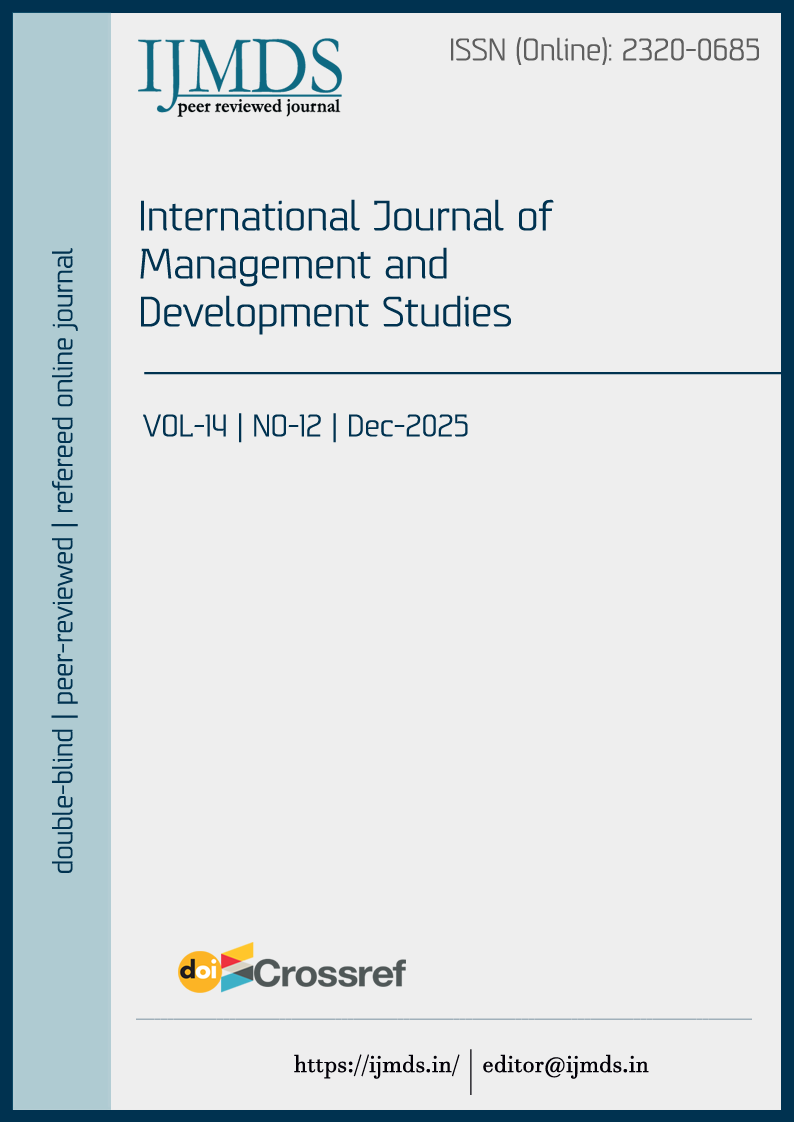 					View Vol. 14 No. 12 (2025): International Journal of Management and Development Studies
				